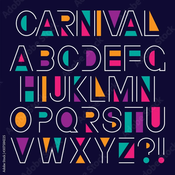 Obraz Set of colorful letters. Vector graphic alphabet symbols.