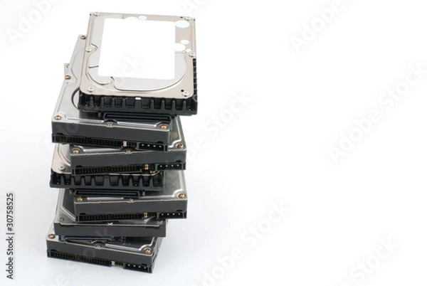 Fototapeta 積み上げたハードディスク