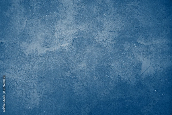 Fototapeta Beautiful abstract classic blue grunge decorative navy dark wall background. Art rough stylized texture banner With space for text. Grunge classic blue texture.