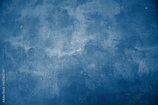 Fototapeta Beautiful abstract classic blue grunge decorative navy dark wall background. Art rough stylized texture banner With space for text. Grunge classic blue texture.