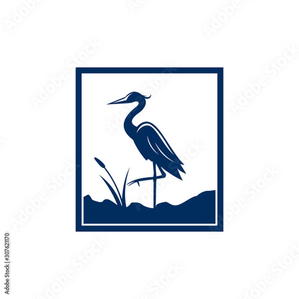 Obraz Blue Heron Logo
