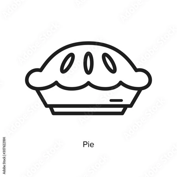 Obraz Pie linear icon vector illustration on white background