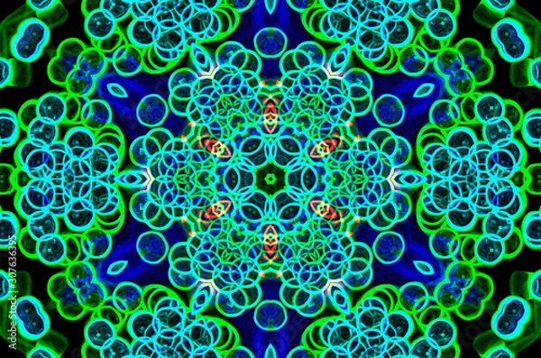 Fototapeta Dreamy style virtual kaleidoscope mandala for graphic resources, texture or background.