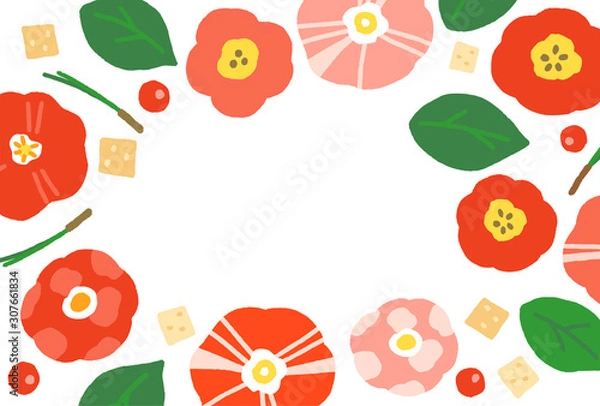 Obraz 椿の花　フレーム