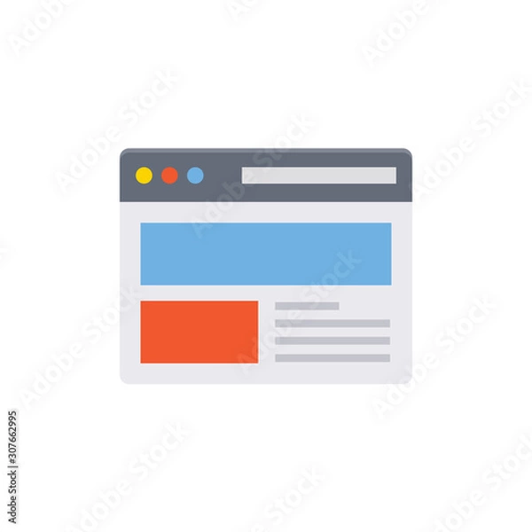 Fototapeta Web Layout Vector Flat Illustration. Pixel perfect Icon Style.