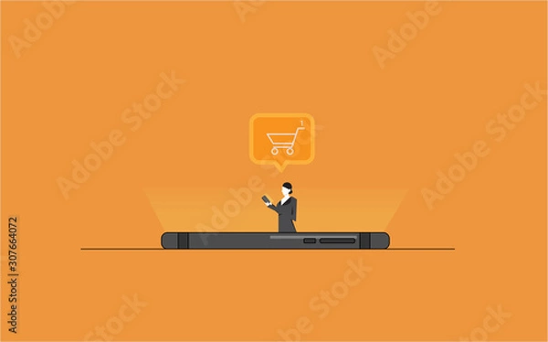 Obraz Shopping online illustrator.
