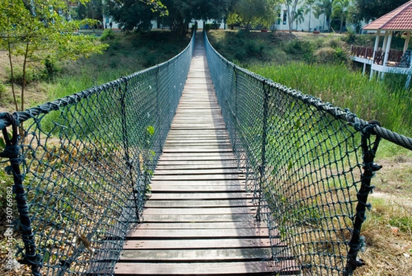 Fototapeta Hanging bridge in garden 2.