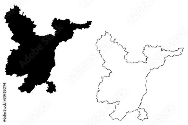 Fototapeta Vilnius County (Republic of Lithuania, Counties of Lithuania) map vector illustration, scribble sketch Vilnius map..