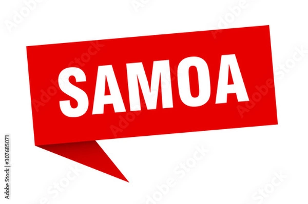 Obraz Samoa sticker. Red Samoa signpost pointer sign