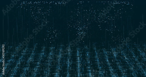 Obraz Abstract digital network data background, 3D rendering