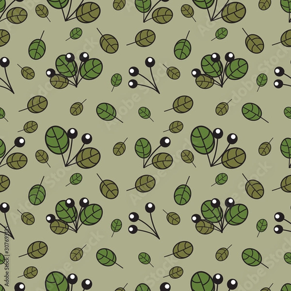 Fototapeta seamless pattern with leaves