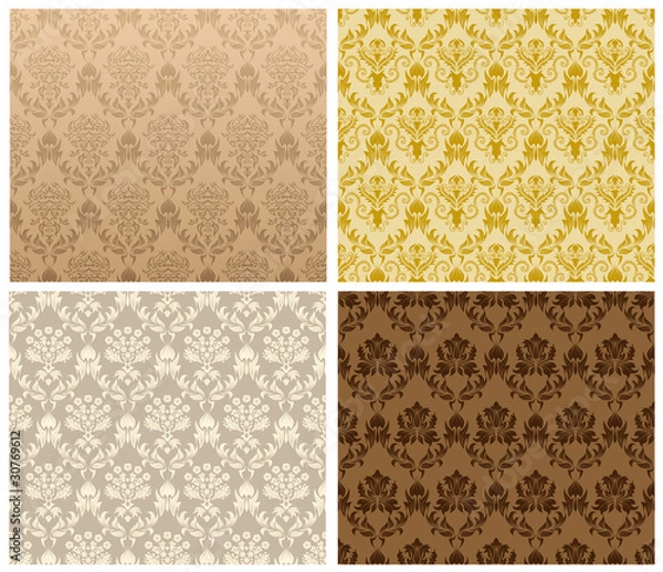 Fototapeta seamless damask pattern