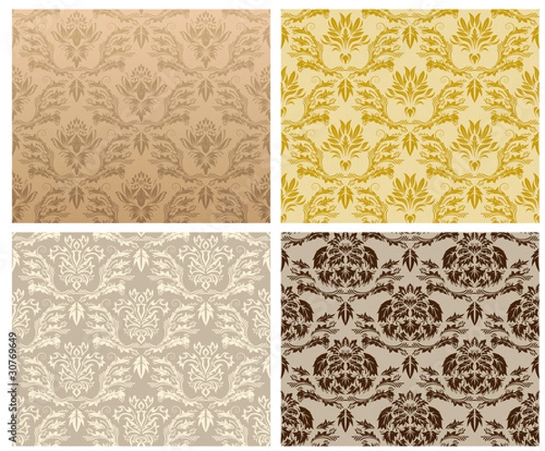 Fototapeta seamless damask pattern