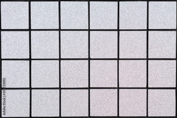 Fototapeta silver ceramic tile with 24 squares in rectangular form with black filling