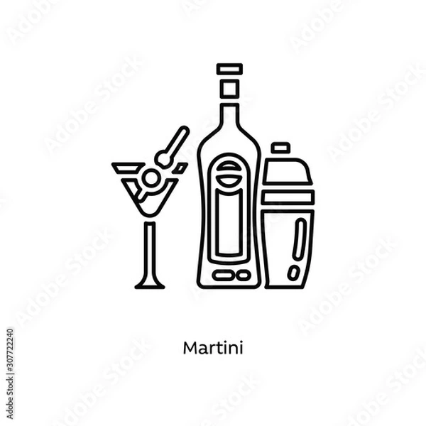 Obraz Martini linear icon vector illustration on white background