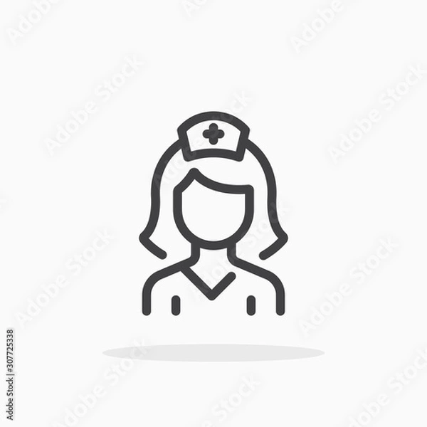 Obraz Nurse icon in line style.