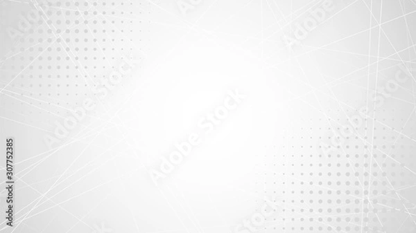 Fototapeta Abstract gray white backdround. Light gray shapes on white backdrop. Halftone pattern on straight lines. Blank geometric presentation, poster, print, cover template. Stock vector illustration