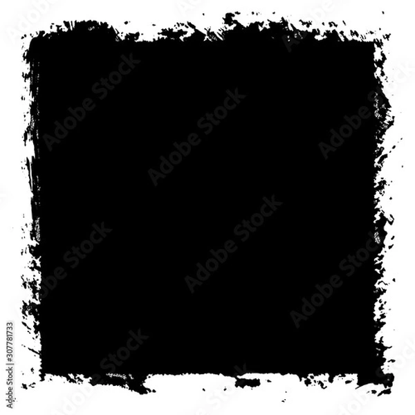 Obraz Grunge background black rectangular isolated on white background