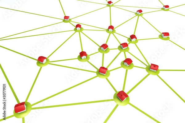 Fototapeta symbolic settlement network