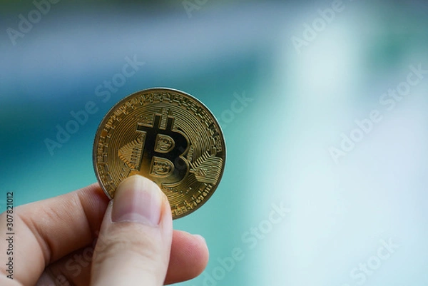Fototapeta bitcoin blur background