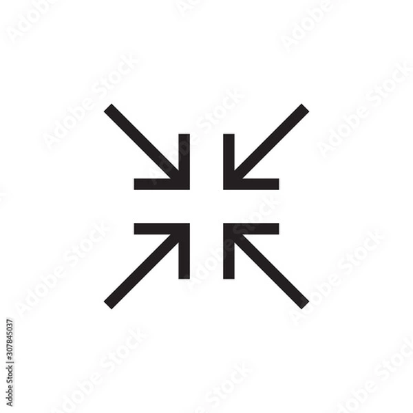 Obraz Arrow shrink icon vector isolated on background. Trendy web symbol. Pixel perfect. illustration EPS 10. - Vector.