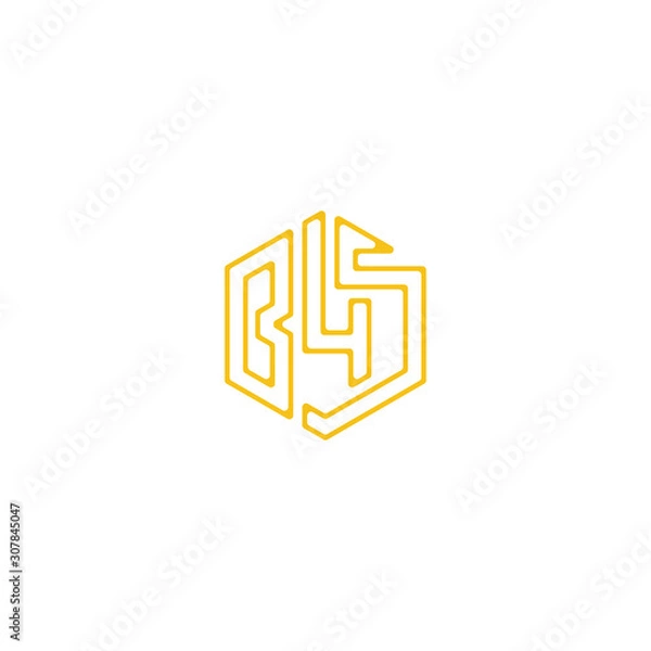 Fototapeta Initial letter B45 logo design vector unique