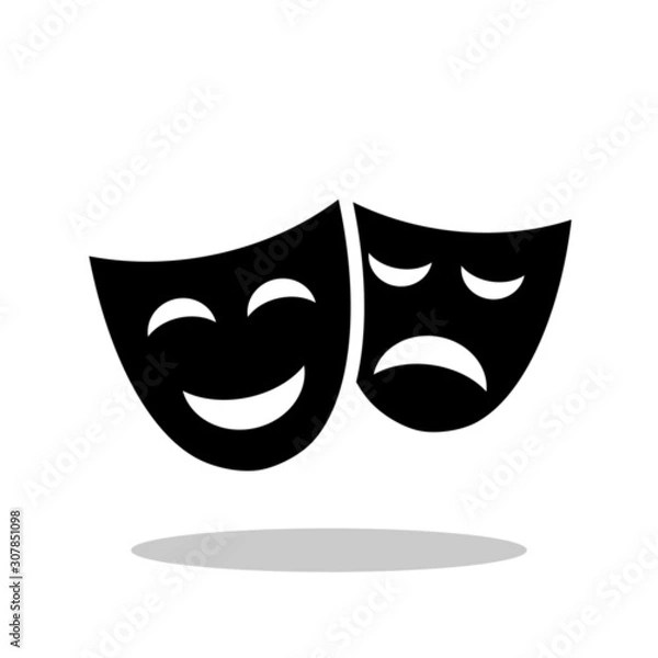 Obraz Mask icon in trendy flat style. Theater mask / Theather symbol for your web site design, logo, app, UI Vector EPS 10. - Vector