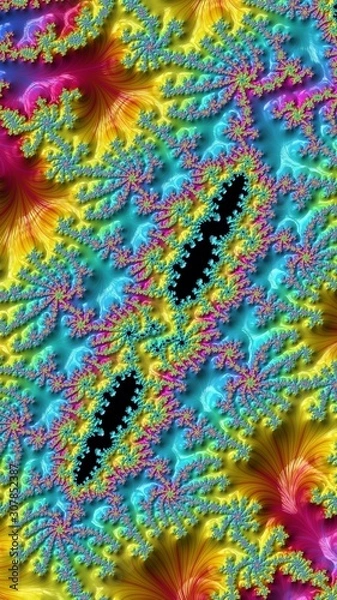 Obraz Artfully 3D rendering fractal, fanciful abstract illustration and colorful designed pattern and background