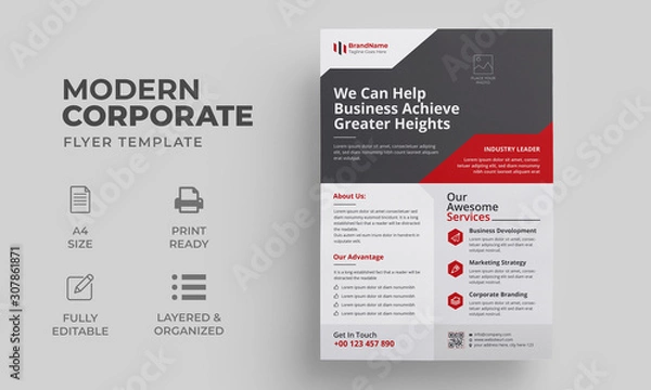 Obraz Flyer Template | Modern Clean Flyer Design | Creative Poster, Brochure