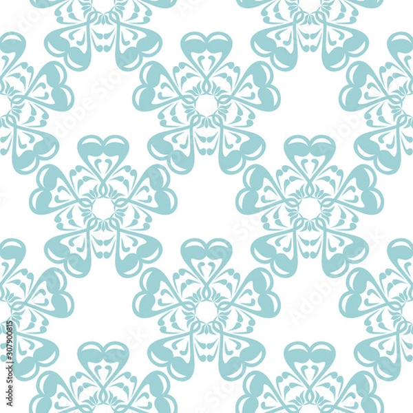 Obraz Floral seamless background. Blue pattern on white