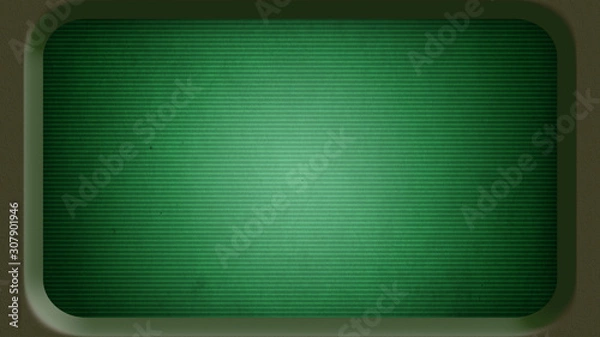 Fototapeta Pusty stary zielony ekran terminala komputerowego w ramce