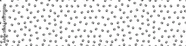 Obraz Pet paw print seamless pattern. Abstract animal vector background.