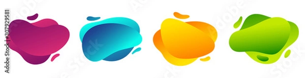 Fototapeta Abstract banner. Liquid shapes with gradient set. Vector