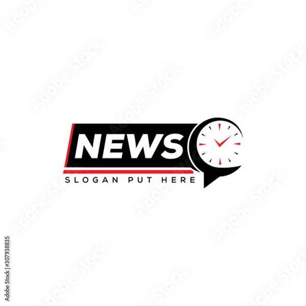 Fototapeta Creative and modern letter news clock or watch logo design template vector eps