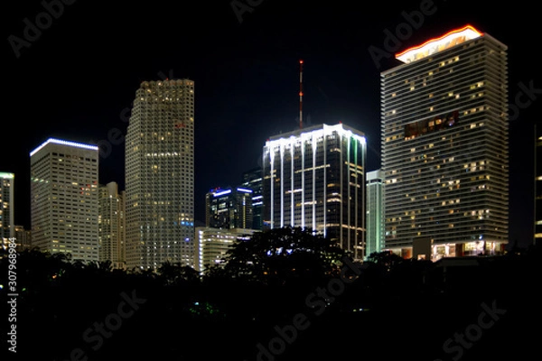 Obraz Miami downtown at night