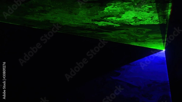 Obraz Green and blue disco laser in a light show