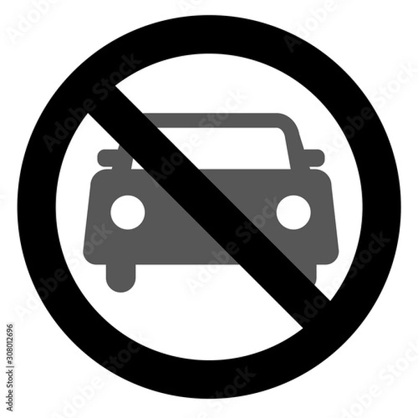 Obraz 駐車禁止　白黒