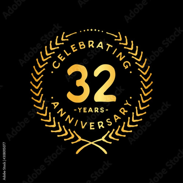 Fototapeta 32 years design template. 32nd vector and illustration.