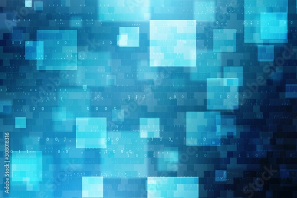 Fototapeta 2d illustration Abstract futuristic electronic circuit technology background