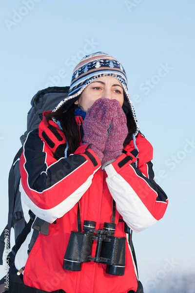 Obraz Hiker on the snow