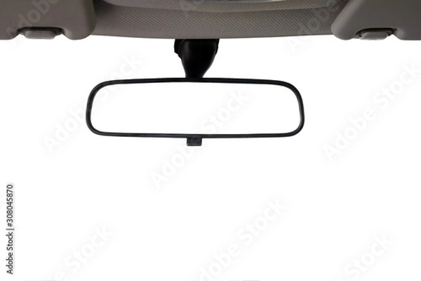 Obraz Car Rear view mirror isolated for creative landscape montage