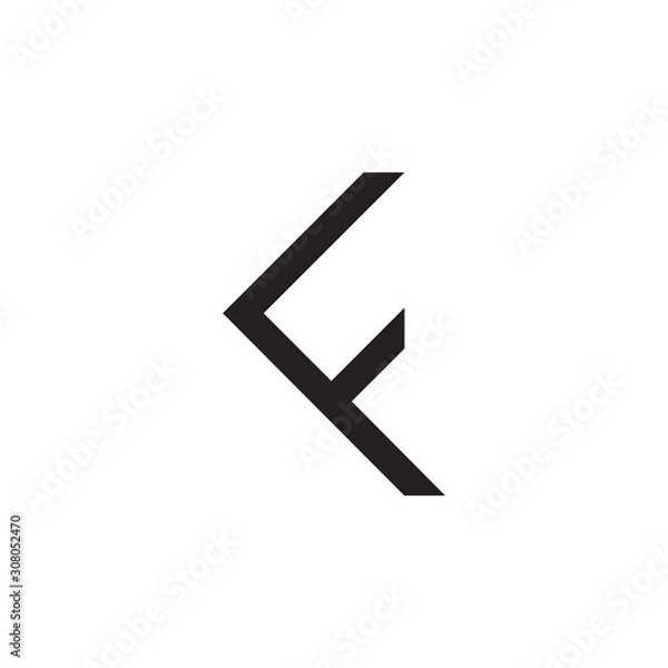 Obraz letter kf simple line logo vector