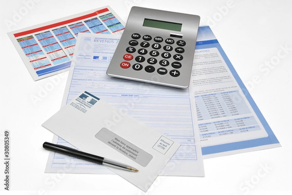 Fototapeta Declaration d'impôts préremplie