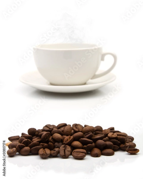 Obraz Coffee cup on white background