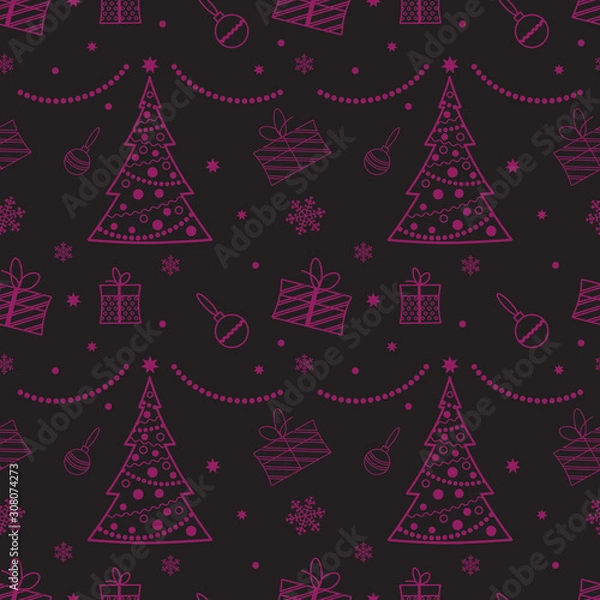 Fototapeta christmas seamless pattern