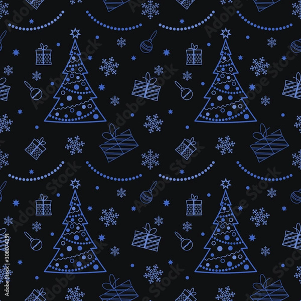 Fototapeta christmas seamless pattern