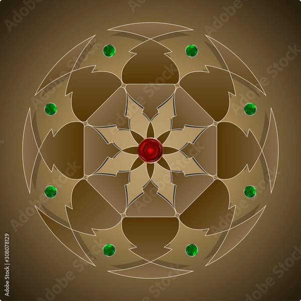 Fototapeta Decorative plate with abstract pattern