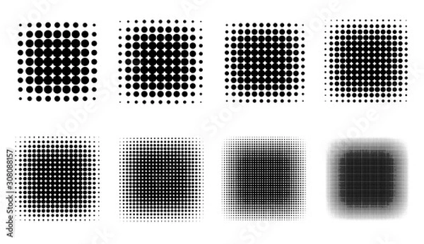 Fototapeta Halftone Set Placed on a white background Can expand, vector.