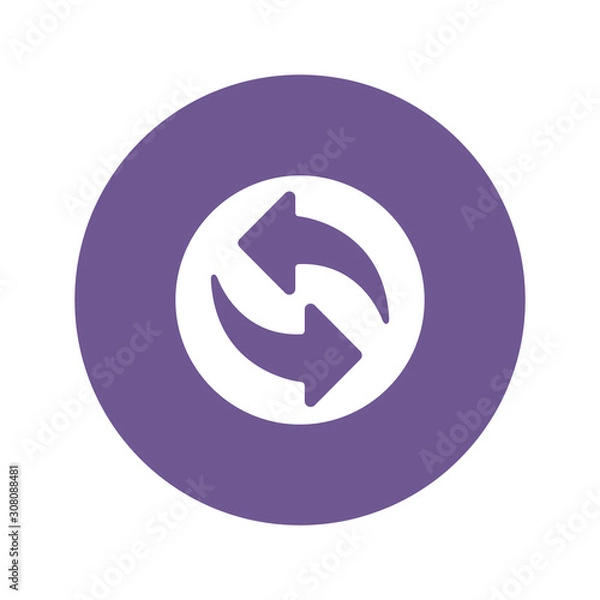 Obraz double reverse arrow, replace icon, exchange linear sign on white background - editable vector illustration eps10