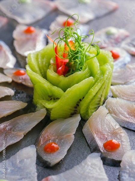 Obraz Fish carpaccio with sauce
